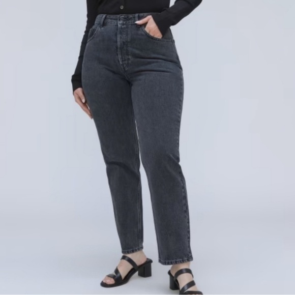 NWT Everlane The Curvy‎ Cheeky Jeans Charcoal Black 33 High Waist Ankle